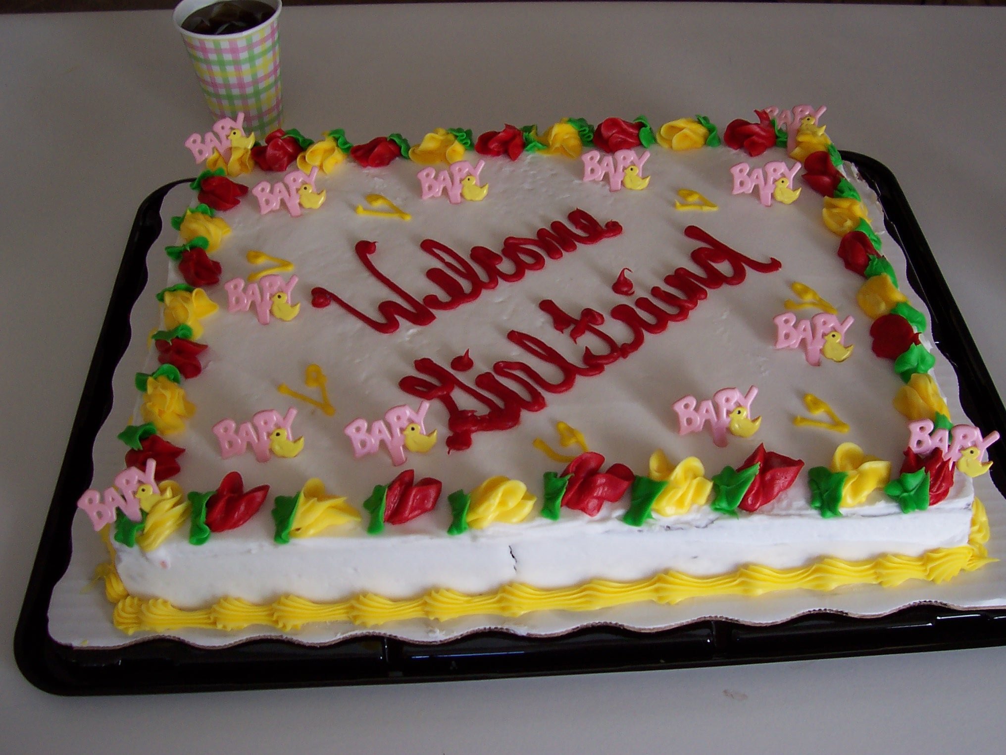 Baby shower birthday cake