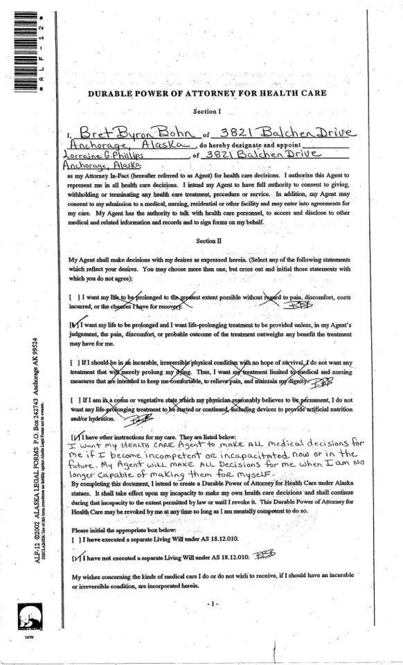 Bret Bohn power of attorney doc