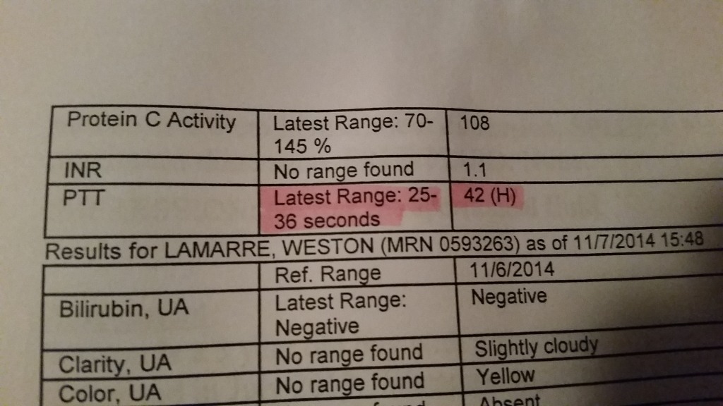 Weston PTT levels on 11 7