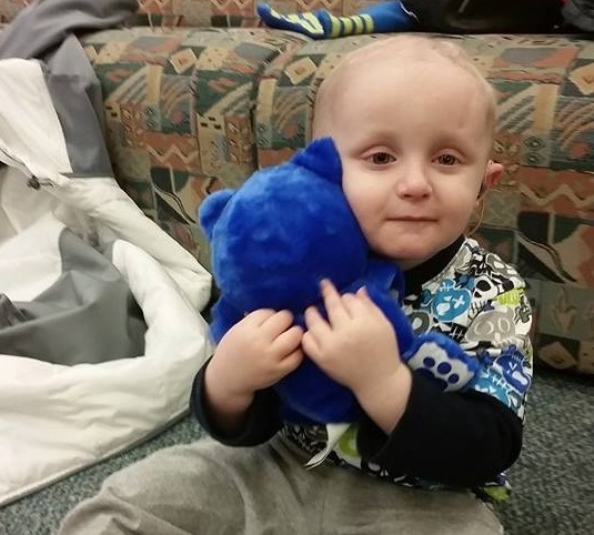 Weston with Teddy bear