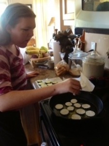 Chasity Cooking and Enjoying Fresh Organic Food