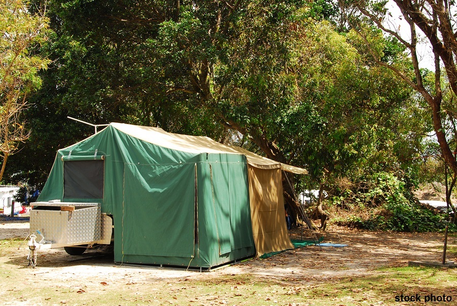 Tent in a camping site at a park