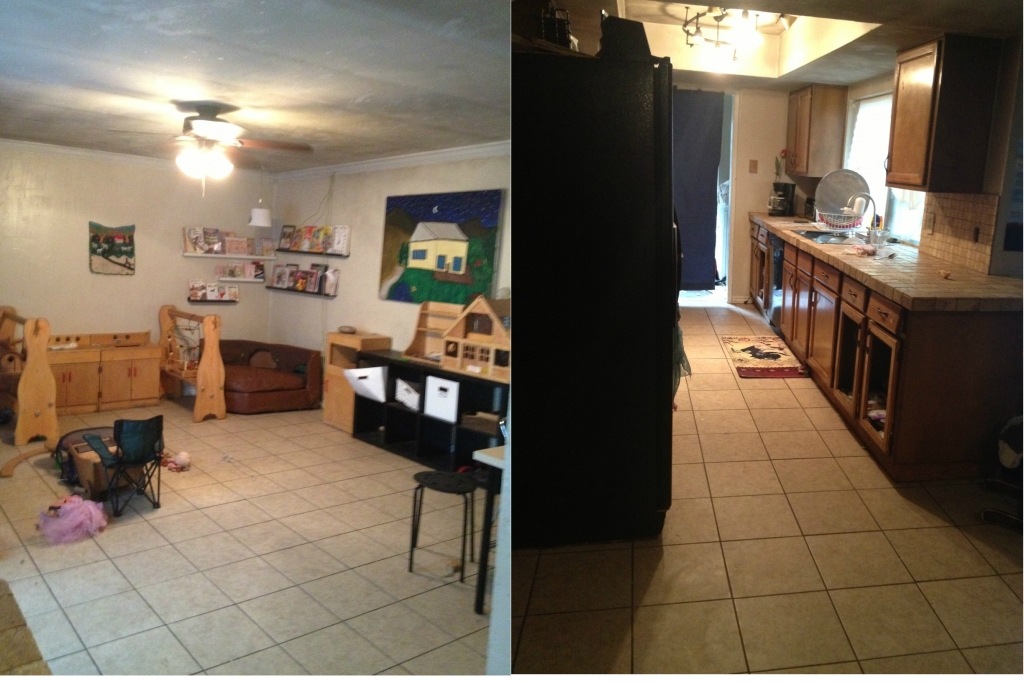 Rembis playroom and kitchen