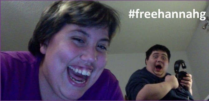 Hannah with fiance laughter