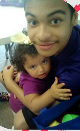 Aaron and Tanaieah at a DCBS visit. Photo supplied by family.