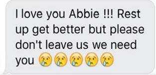 Abbie text love you from friend