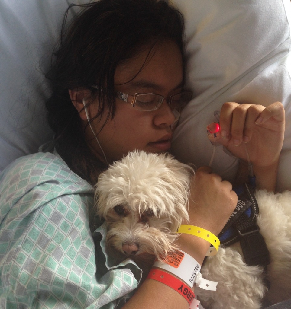 Leiani Oct 2015 asleep w dog