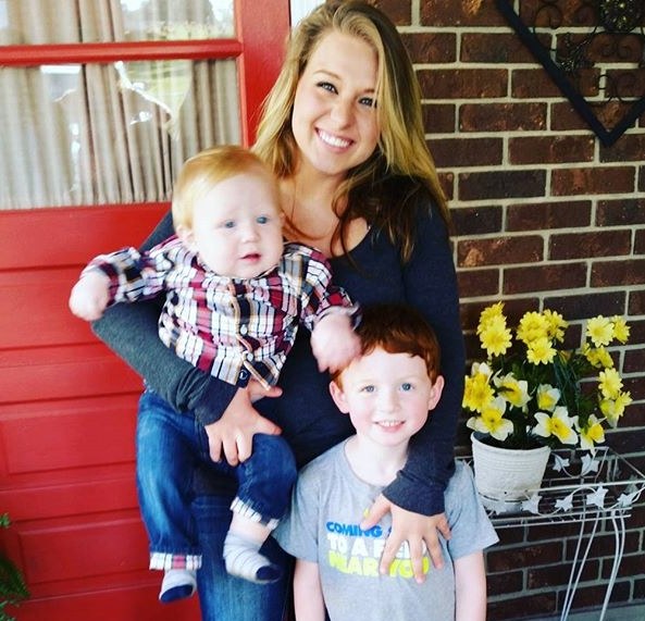 Braxton with mom and brother