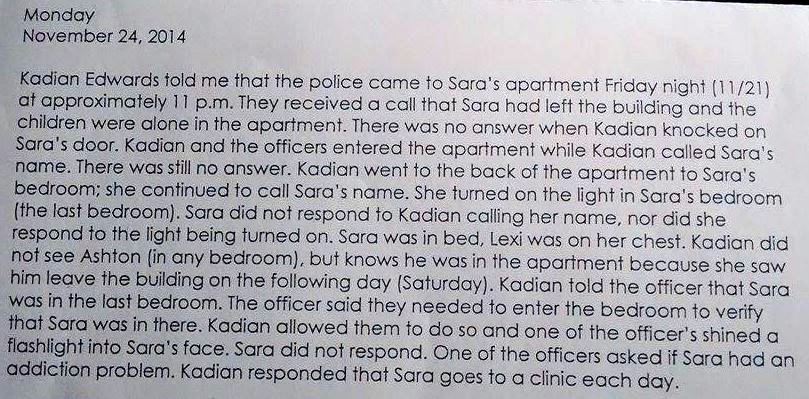 11.24.14 Illegal entry by police and Bethany