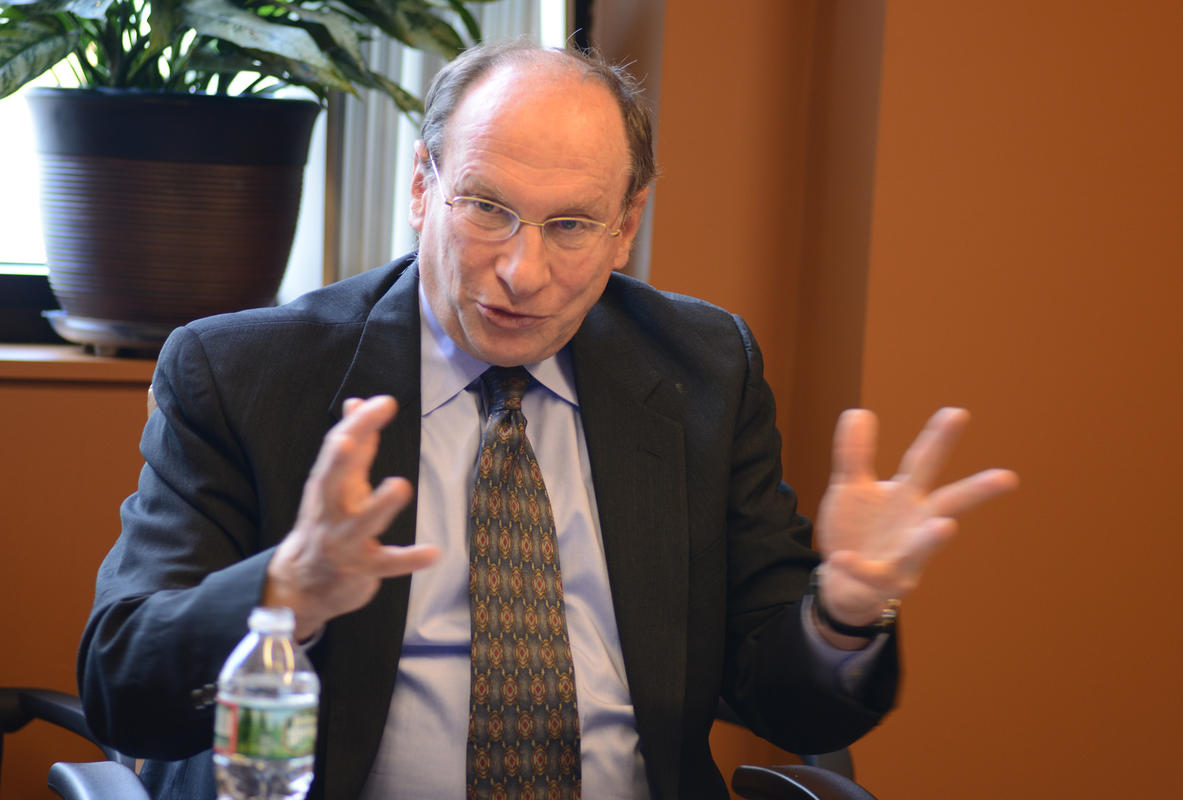 (022216 Boston, MA) Chief Justice of the Massachusetts Supreme Court Ralph Gants particiaptes in a Boston Herald editorial board discussion at the Bosotn Herald's offices. Staff photo by Jim Mahoney