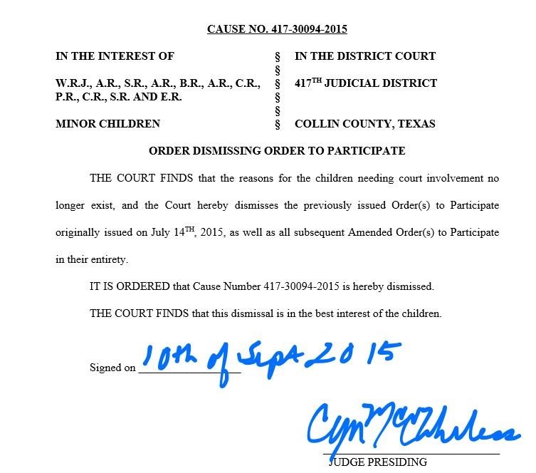 Judge Wheless Order to Dismiss