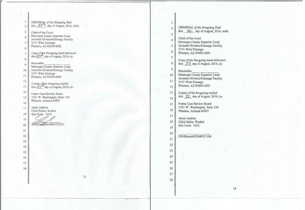 Shoars Page 21 of petition side by side