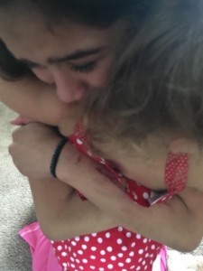 Odonnell Alexis hugging niece upon arrival home