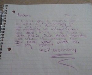 Shanley letter to her son