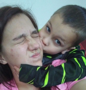 Shanley son kisses his mommy