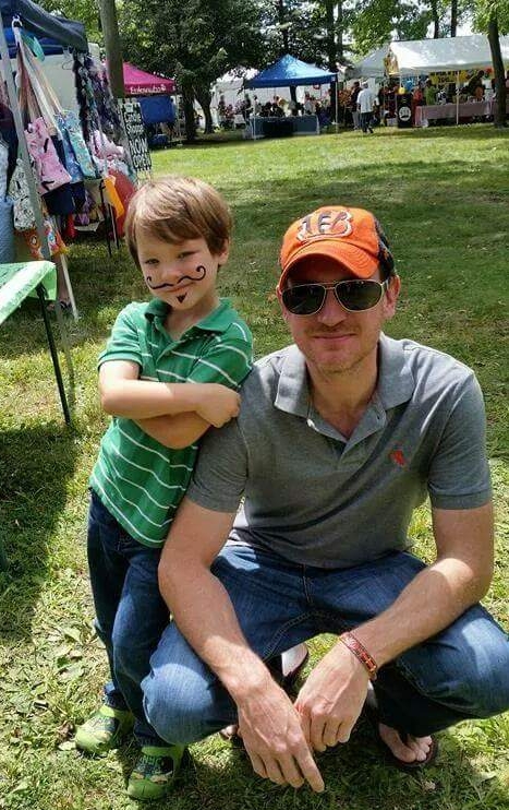 Camden and dad moustache