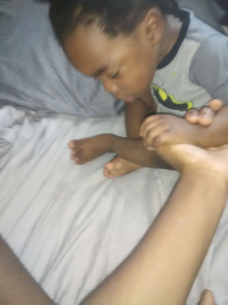 Durenda son needs help to sit up after vax