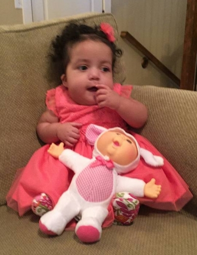 Glazier baby in pink with lamb