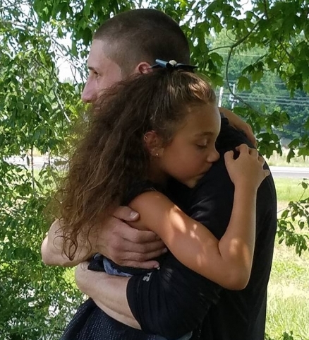 Steffen Annalise and dad at funeral