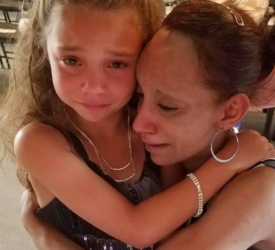 Steffen Annalise and mom at funeral