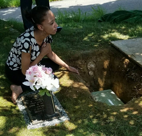 Steffen mom by grave