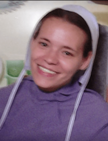 Byler Photo of Elizabeth in Amish clothing