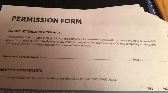 School CPS permission slip
