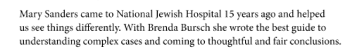 Brenda Bursch accolades from Medical Child Abuse book
