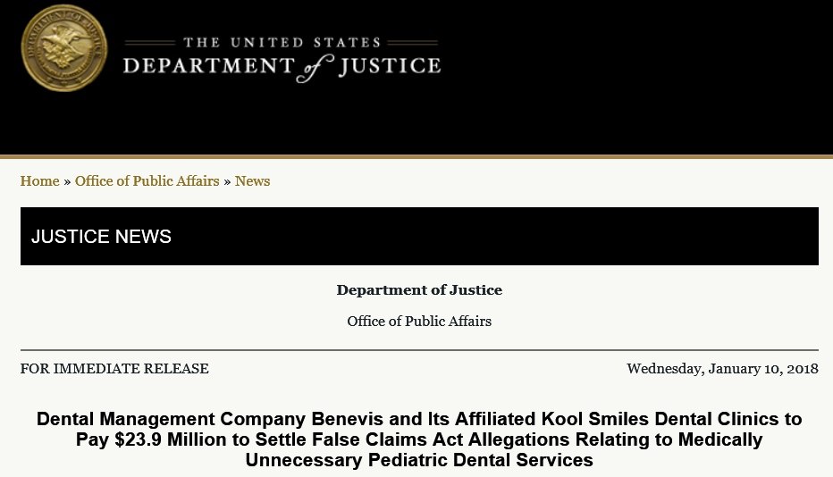 DOJ Dental Fraud