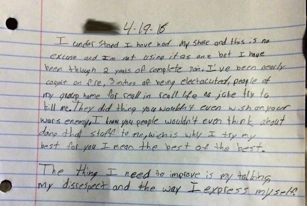 Coumpy letter with name blurred