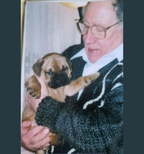 Marvin Siegel with dog