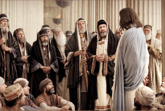 Jesus-with-Jewish-Rulers-in-Temple